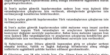 Korona Virüs Kapsamında Gümrük Kapılarında Alınan Tedbirler Hakkında