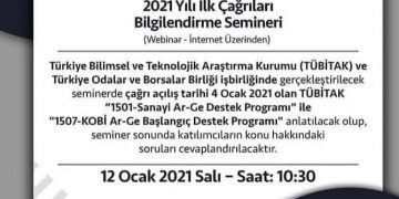 TÜBİTAK KOBİ Ar-Ge Destekleri 2021 Yılı İlk Çağrıları Bilgilendirme Semineri