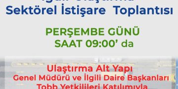 Yarın saat 9:00 da ulaştırma sektörel istişare toplantısına davetlisiniz‼️