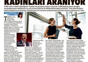 Kadın girişimcilerimizi “Türkiye’nin Girişimci Kadın Gücü” yarışmasına başvurmaya davet ediyoruz.