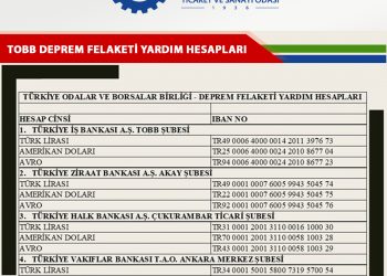 TOBB DEPREM FELAKETİ YARDIM KAMPANYASI!
