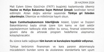 Türkiye’nin Gri Listeden Çıkarılmasına İlişkin Basın Açıklaması Detaylar için,